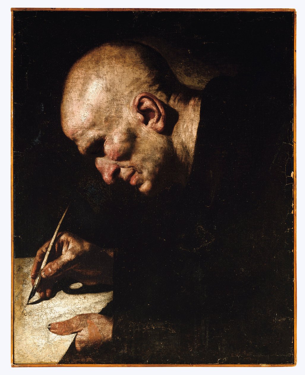 Ein Mönch als Schreiber von Master of the Annunciation to the Shepherds