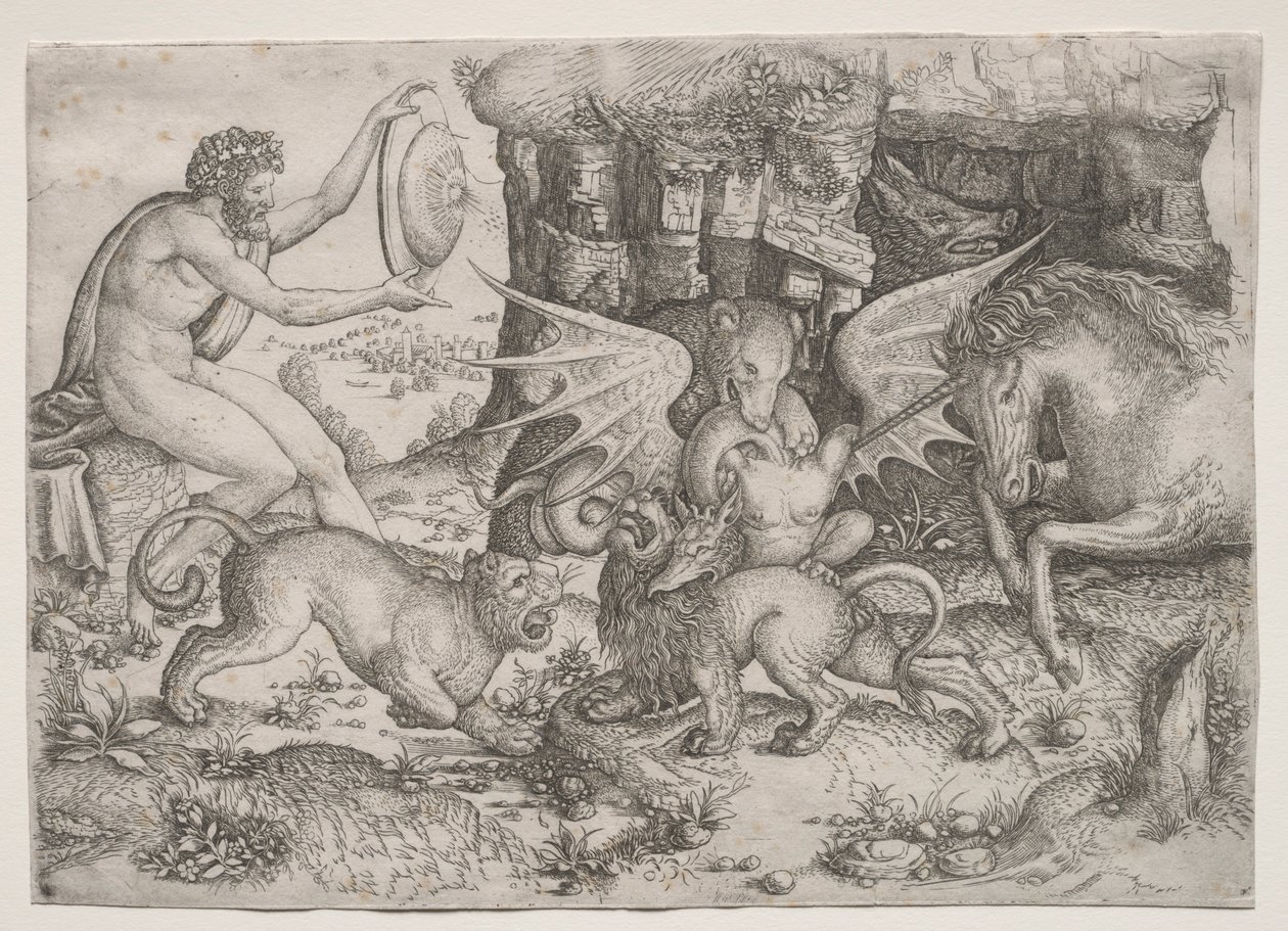 Allegorisches Thema: Kampf der Tiere von Master of the Beheading of St.
