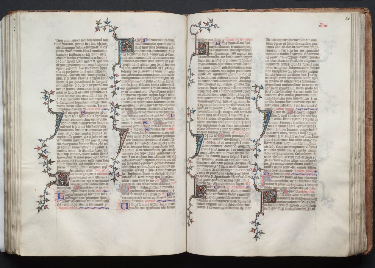 Das Gotha-Missale: Fol. 100r, Text, ca. 1375 von Master of the Boqueteaux