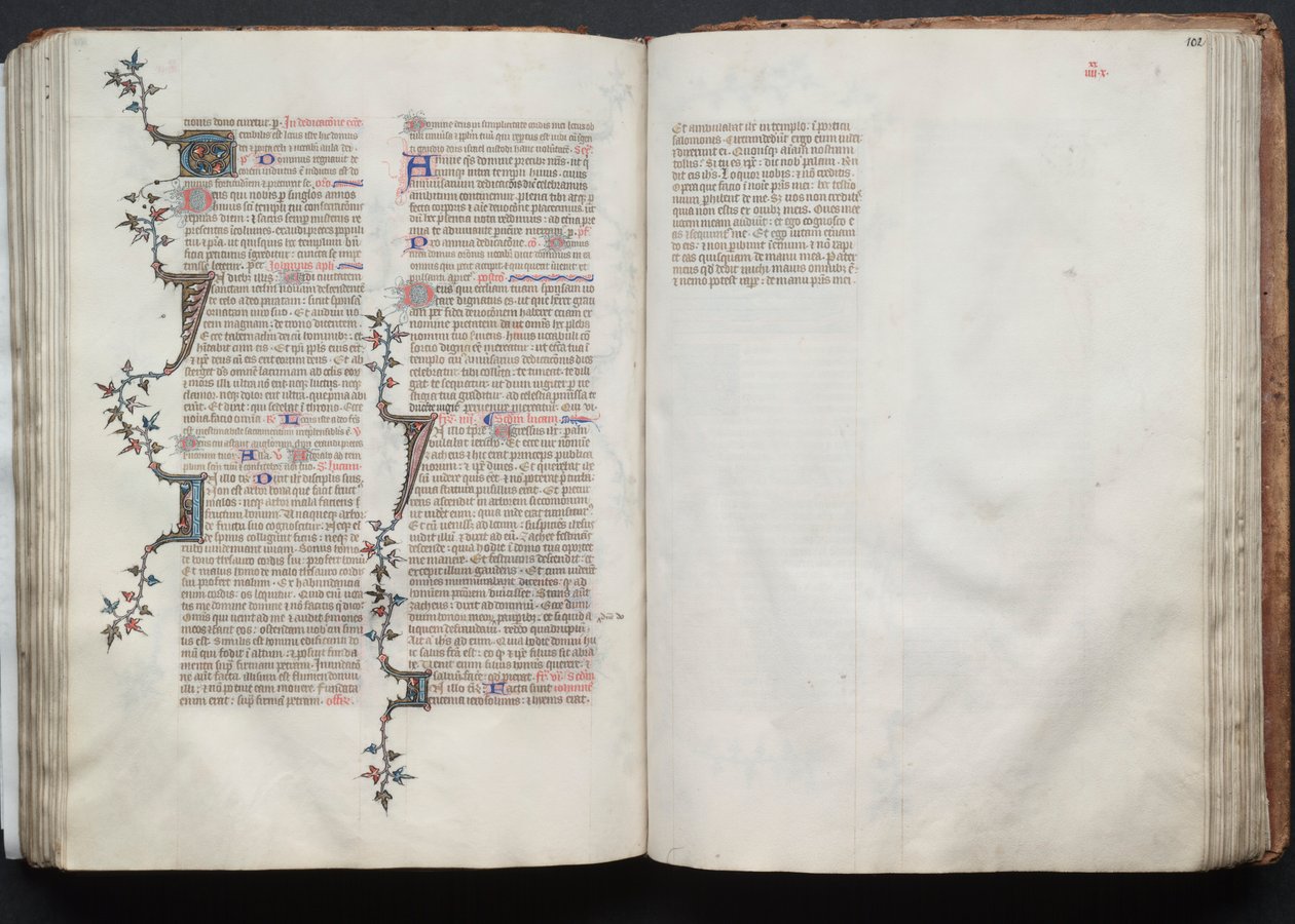 Das Gotha-Missale: Fol. 102r, Text, ca. 1375 von Master of the Boqueteaux
