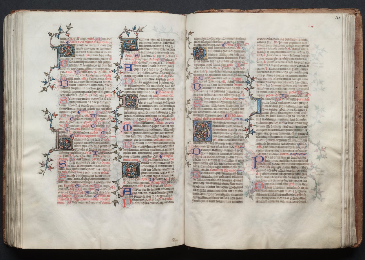 Das Gotha Missale: Fol. 121r, Text, ca. 1375 von Master of the Boqueteaux