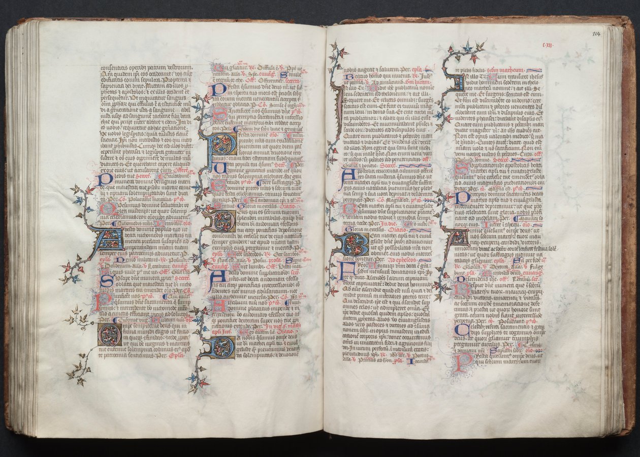 Das Gotha Missale: Fol. 124r, Text von Master of the Boqueteaux