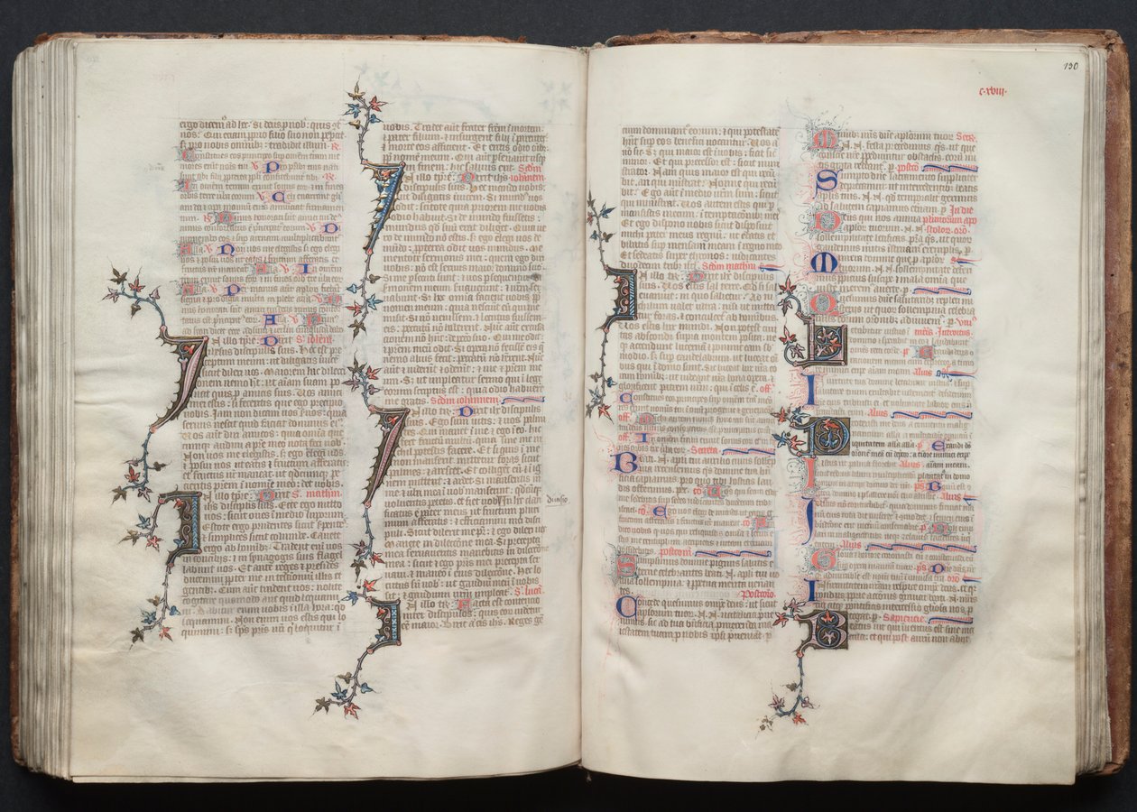 Das Gotha Missale: Fol. 130r, Text, ca. 1375 von Master of the Boqueteaux