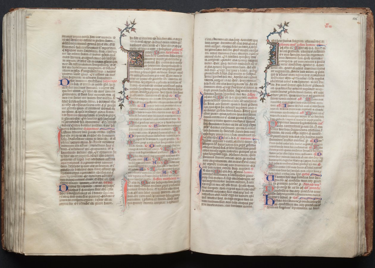 Das Gotha Missale: Fol. 134v, Text, ca. 1375 von Master of the Boqueteaux