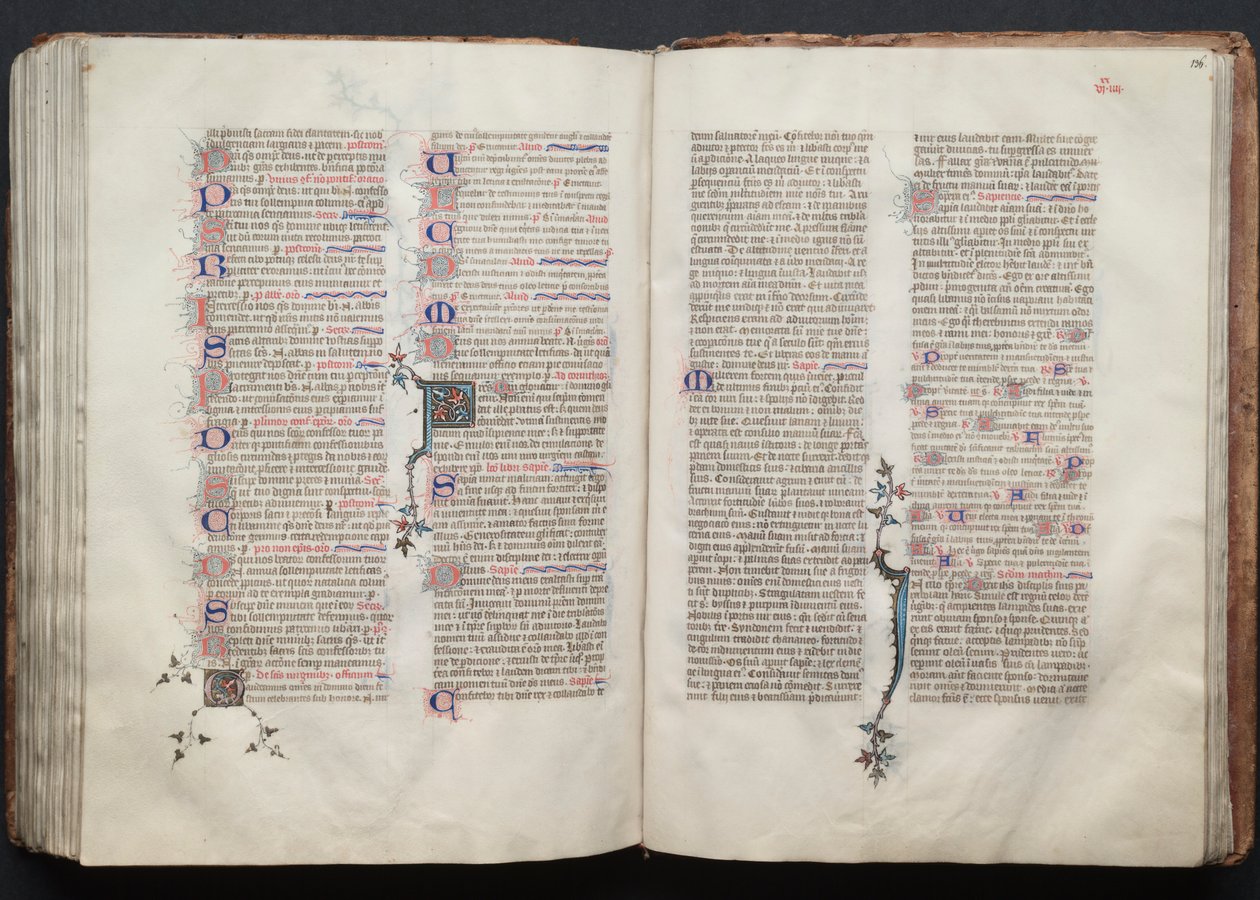 Das Gotha Missale: Fol. 136r, Text, ca. 1375 von Master of the Boqueteaux
