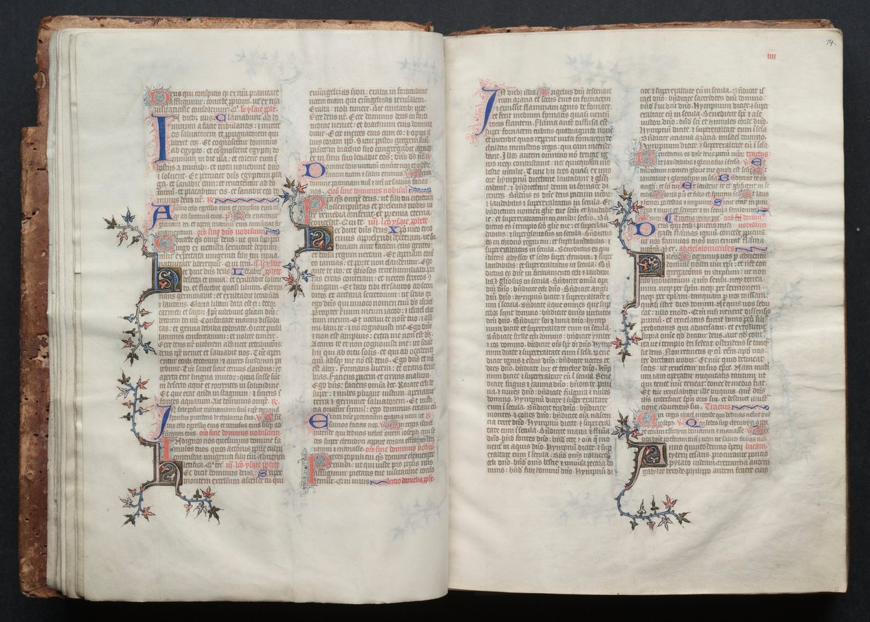 Das Gotha Missale: Fol. 13v, Text, ca. 1375 von Master of the Boqueteaux