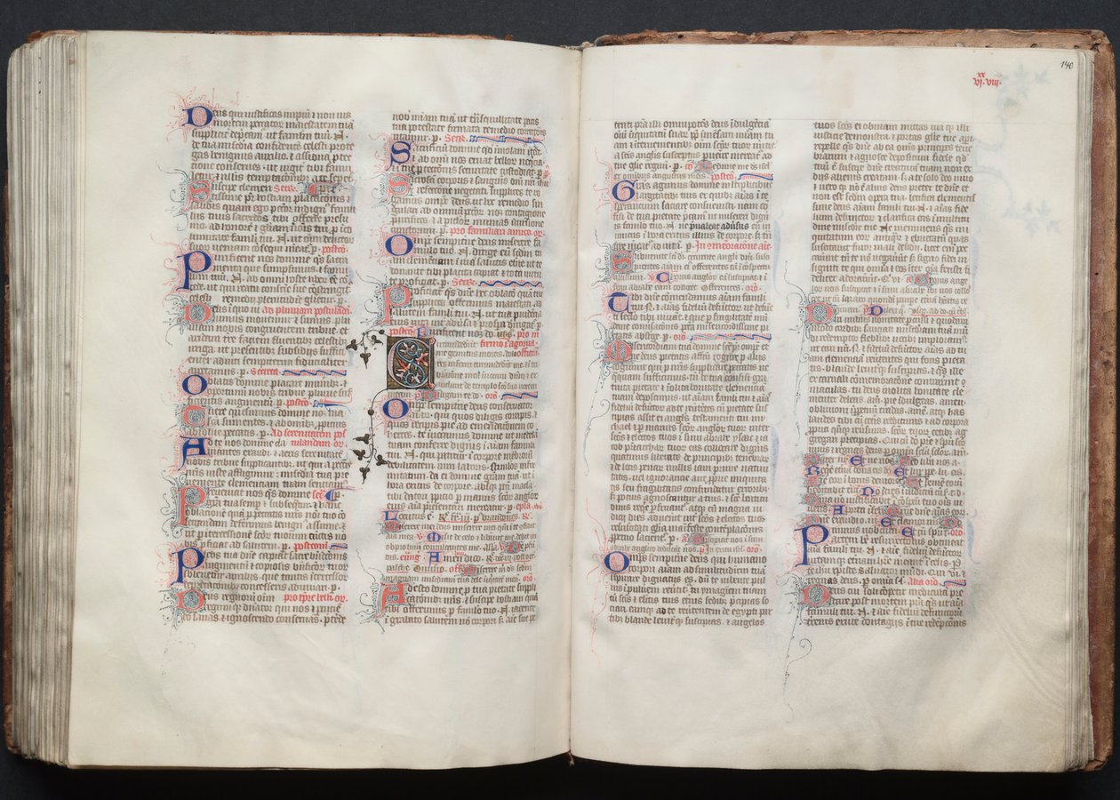 Das Gotha-Missale: Fol. 140r, Text, ca. 1375 von Master of the Boqueteaux