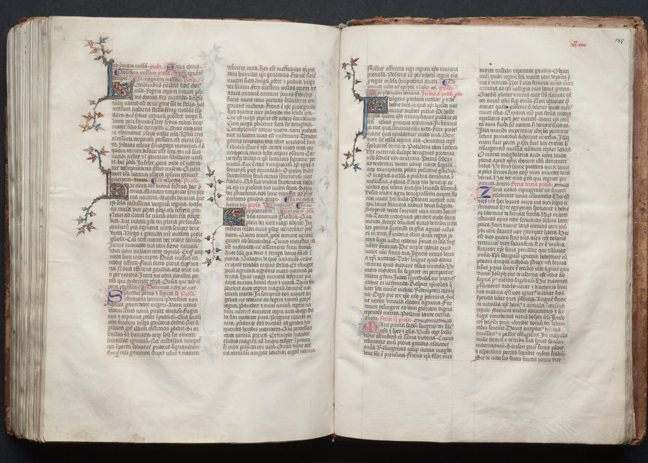 Das Gotha Missale: Fol. 145r, Text, ca. 1375 von Master of the Boqueteaux