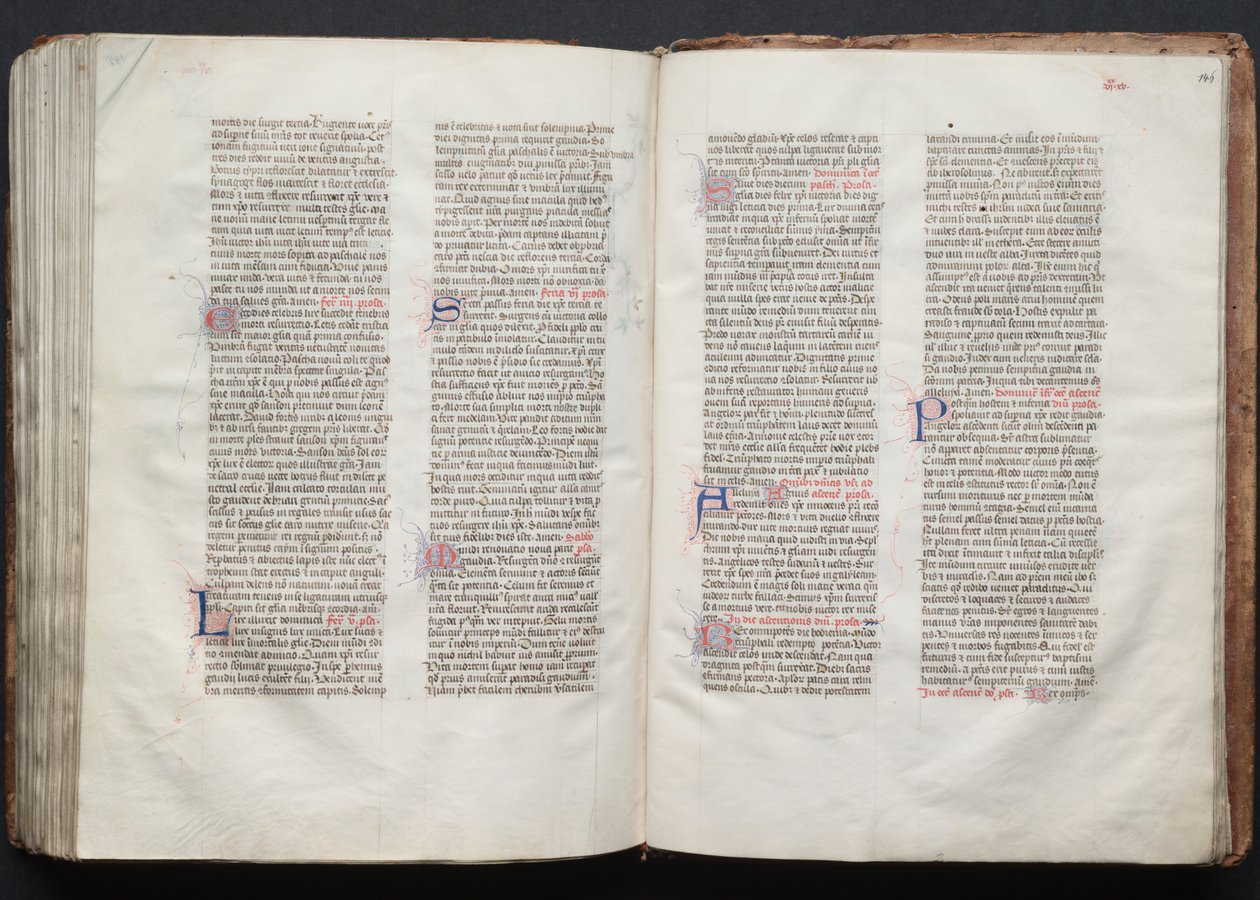 Das Gotha Missale: Fol. 146r, Text, ca. 1375 von Master of the Boqueteaux