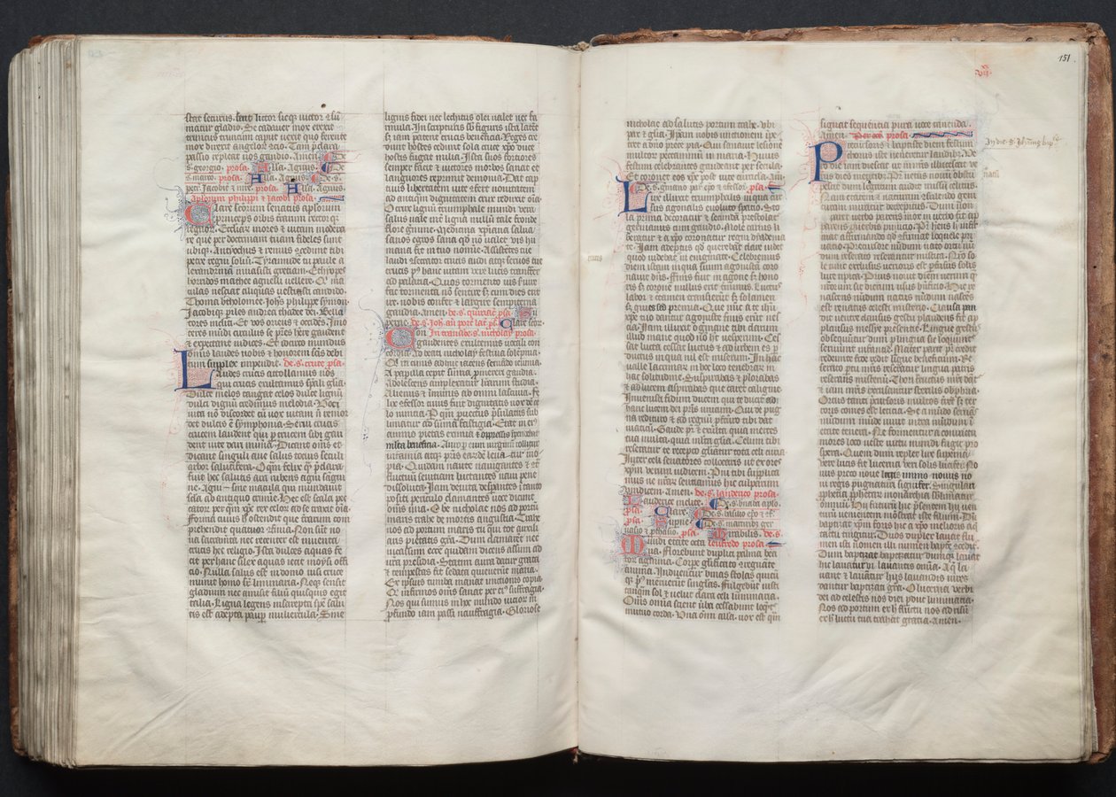 Das Gotha Missale: Fol. 151r, Text, ca. 1375 von Master of the Boqueteaux
