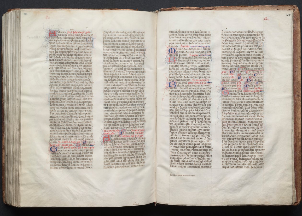 Das Gotha Missale: Fol. 151v, Text, ca. 1375 von Master of the Boqueteaux
