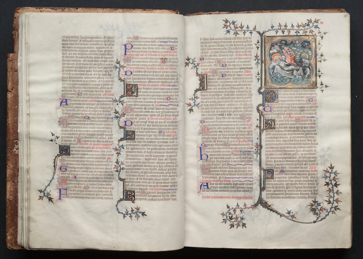 Das Gotha-Missale: Fol. 15v, Text, ca. 1375 von Master of the Boqueteaux