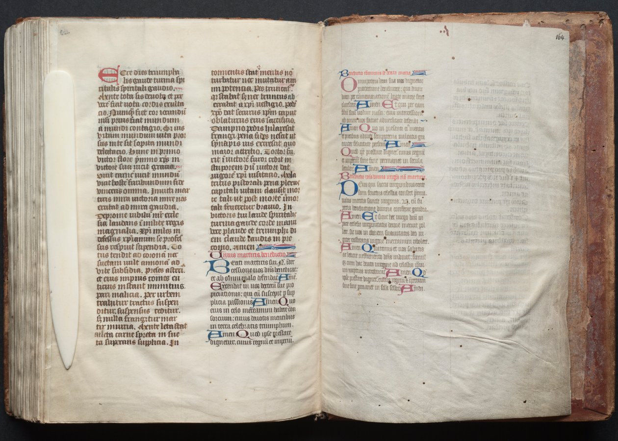 Das Gotha Missale: Fol. 164r, Text, ca. 1375 von Master of the Boqueteaux