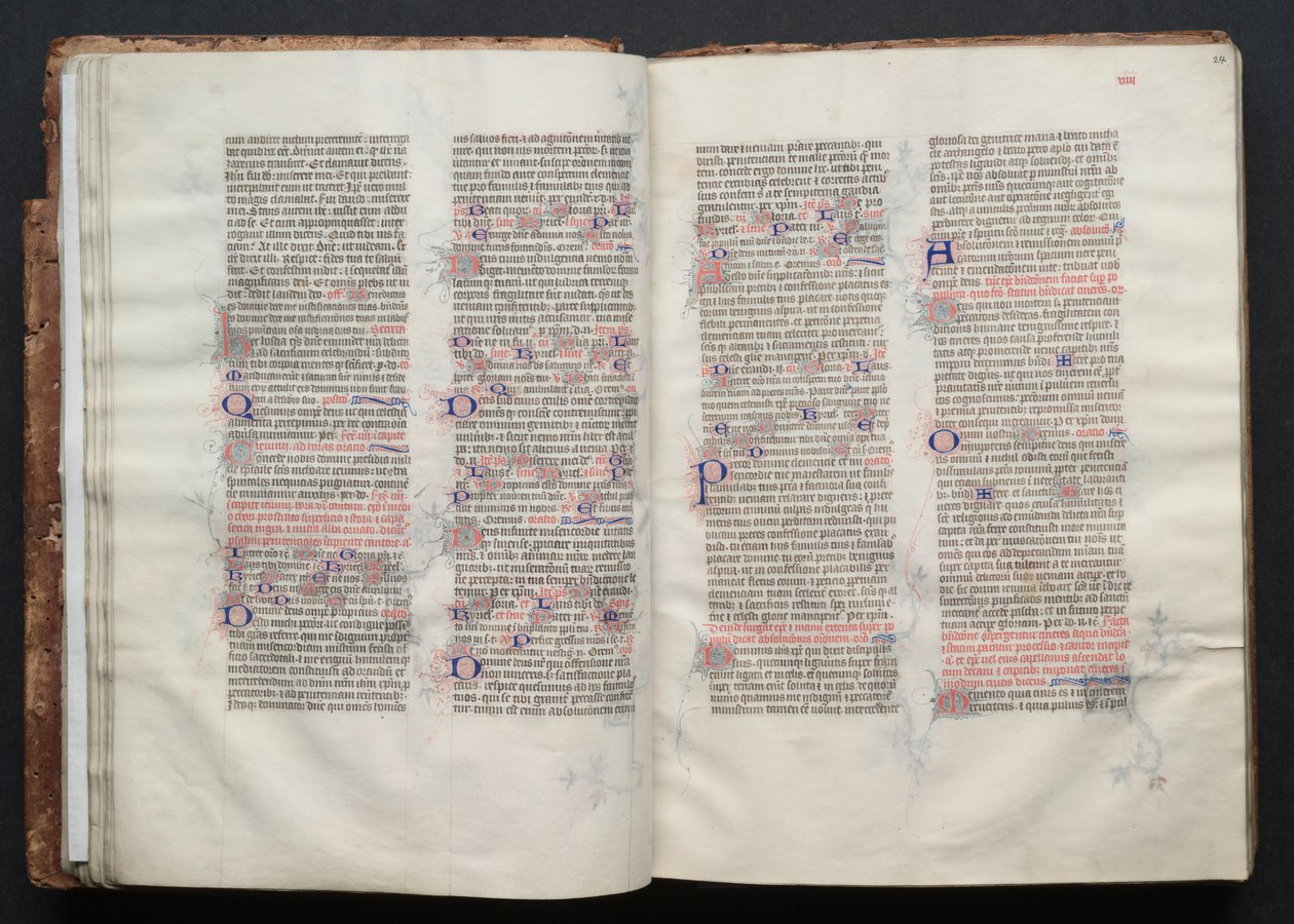 Das Gotha Missale: Fol. 23v, Text, ca. 1375 von Master of the Boqueteaux