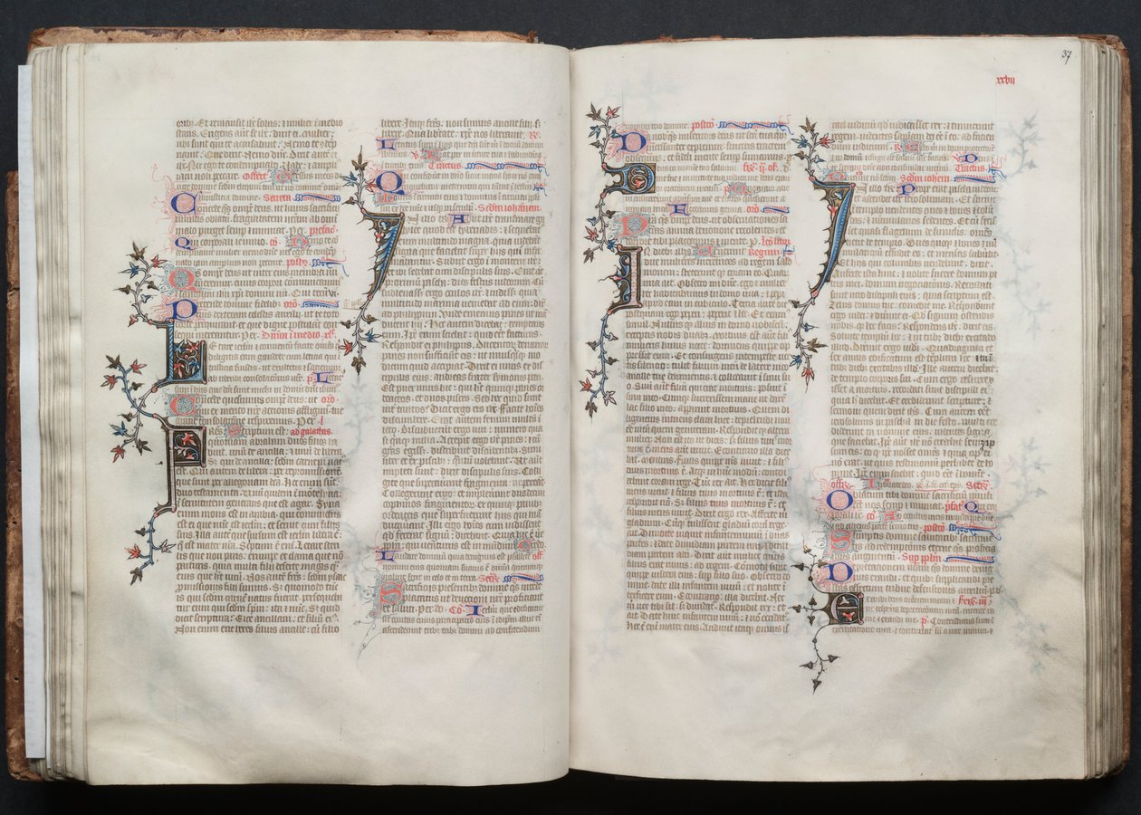 Das Gotha Missale: Fol. 36v, Text, um 1375 von Master of the Boqueteaux