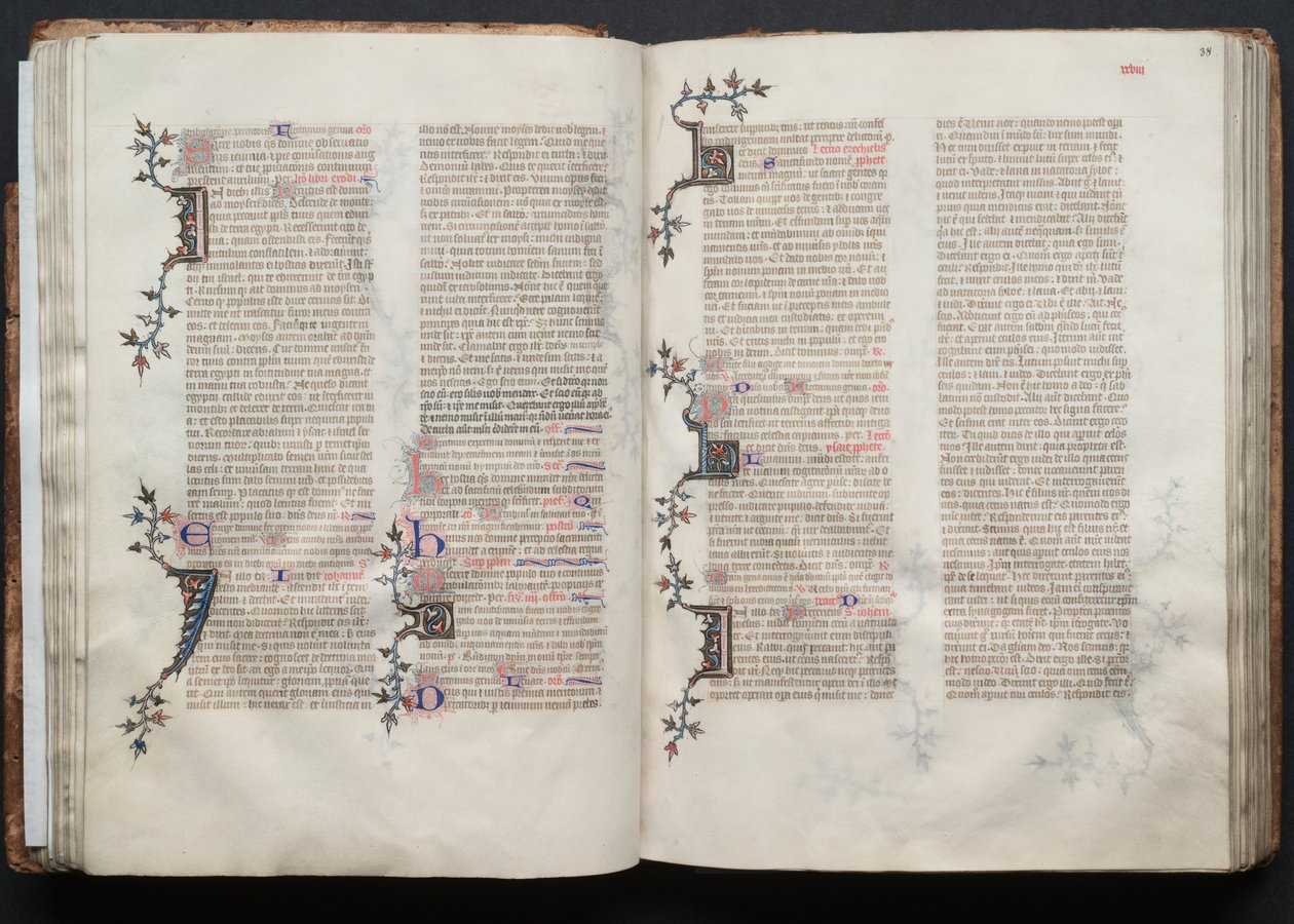 Das Gotha Missale: Fol. 37v, Text, um 1375 von Master of the Boqueteaux