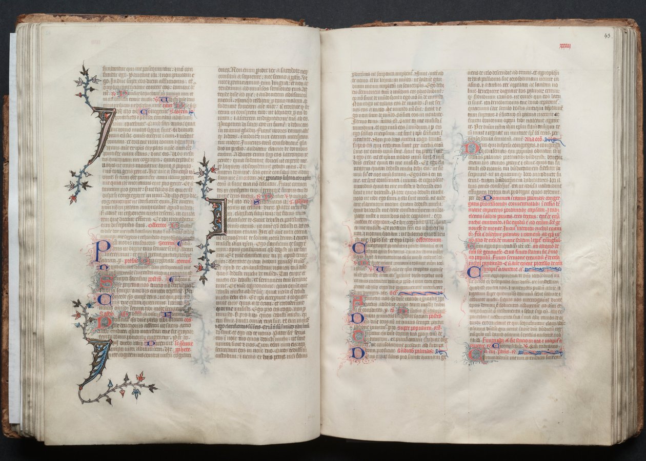 Das Gotha-Missale: Fol. 42v, Text, ca. 1375 von Master of the Boqueteaux