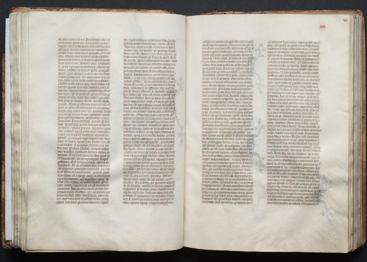 Das Gotha Missale: Fol. 45r, Text, ca. 1375 von Master of the Boqueteaux