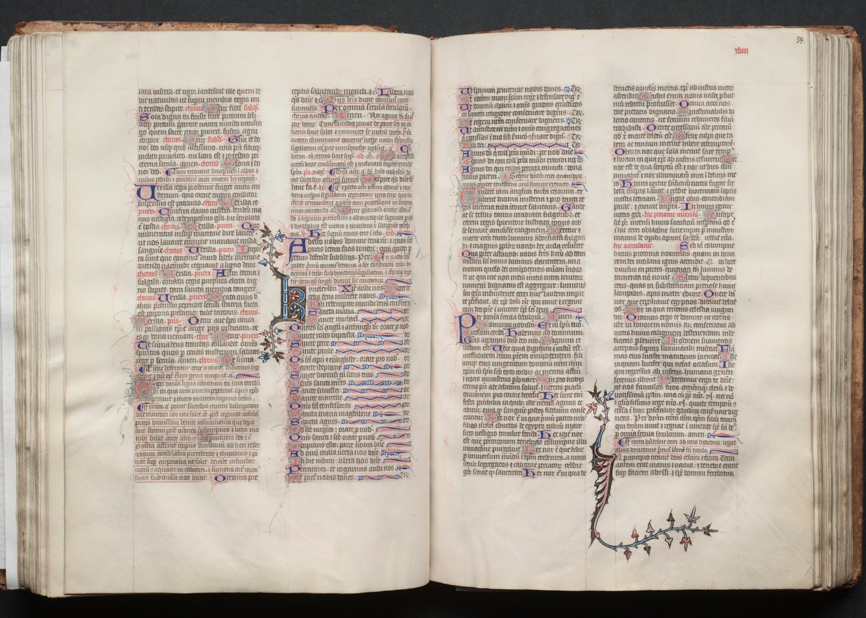 Das Gotha Missale: Fol. 54r, Text, ca. 1375 von Master of the Boqueteaux