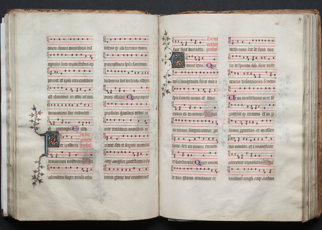 Das Gotha Missale: Fol. 59r, Text, um 1375 von Master of the Boqueteaux