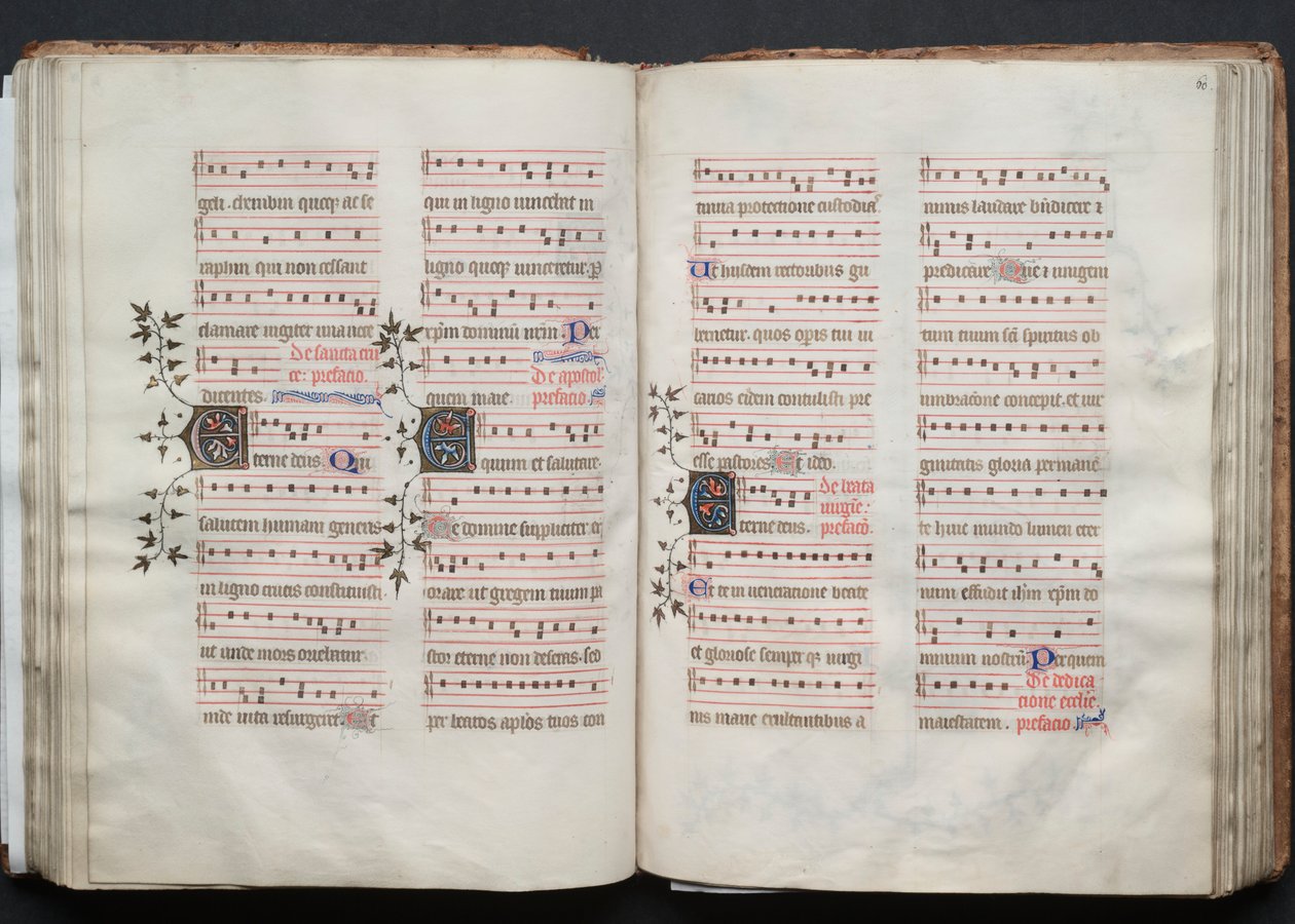Das Gotha Missale: Fol. 60r, Text, ca. 1375 von Master of the Boqueteaux