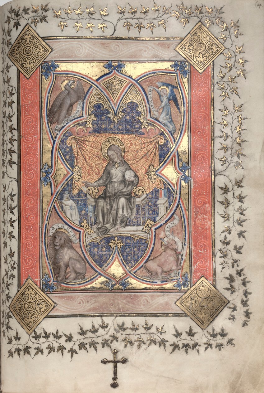 Das Gotha Missale: Fol. 64r, Christus in Majestät, ca. 1375 von Master of the Boqueteaux