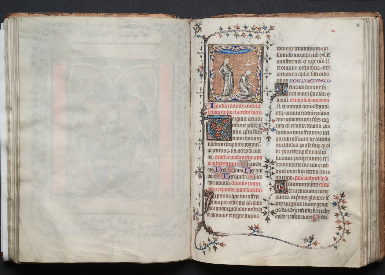 Das Gotha Missale: Fol. 65r, Die Kirche und die Synagoge von Master of the Boqueteaux