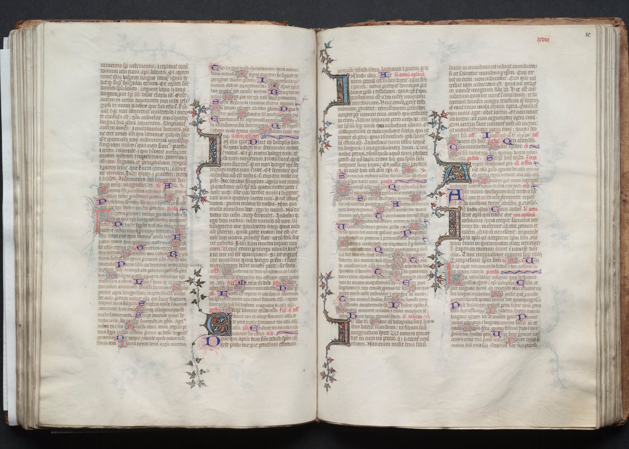 Das Gotha Missale: Fol. 80r, Text, ca. 1375 von Master of the Boqueteaux
