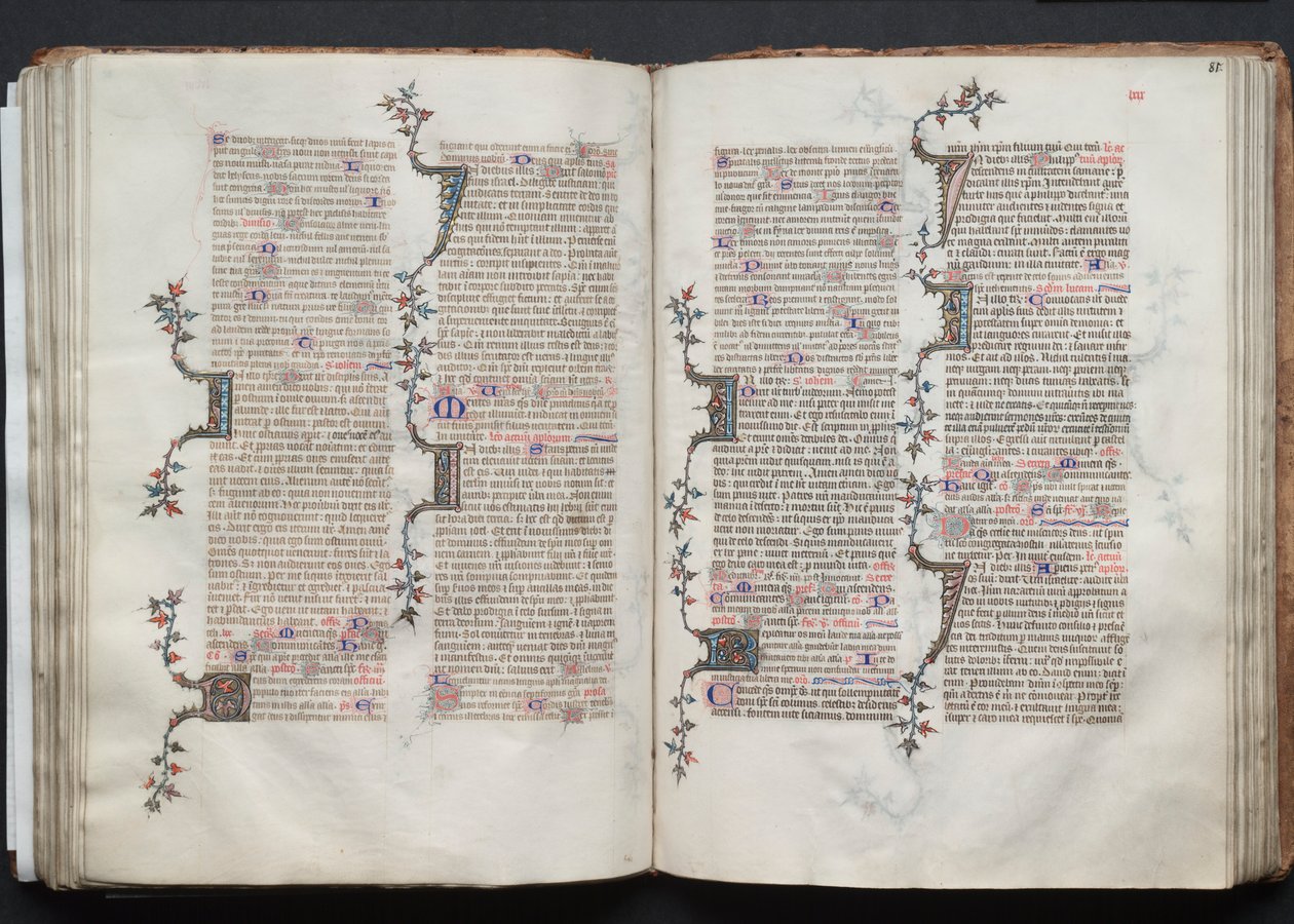 Das Gotha Missale: Fol. 81r, Text, ca. 1375 von Master of the Boqueteaux