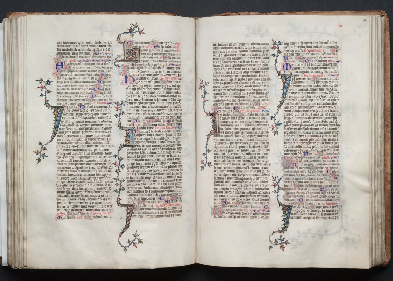 Das Gotha Missale: Fol. 82r, Text, ca. 1375 von Master of the Boqueteaux