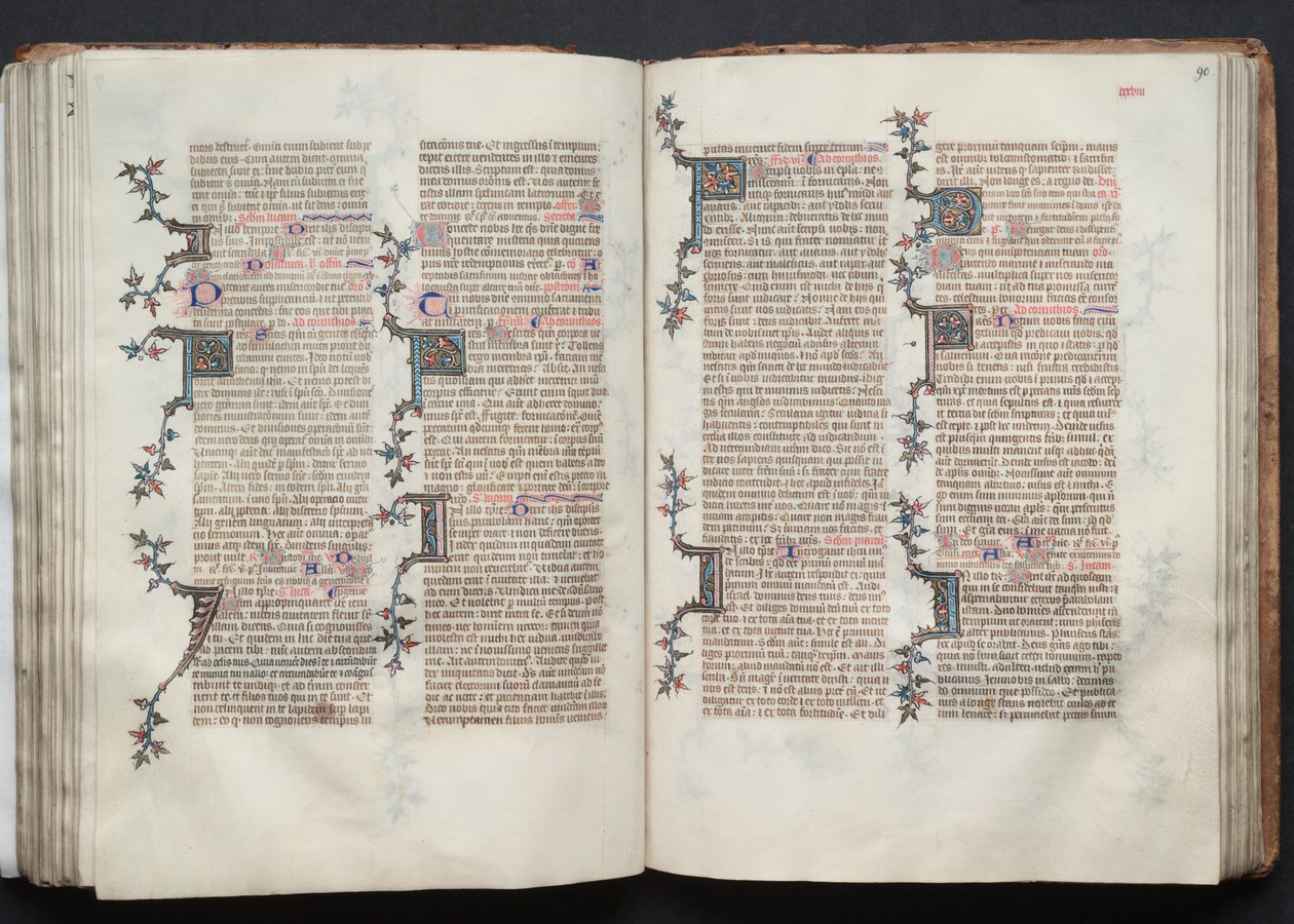 Das Gotha-Missale: Fol. 90r, Text, ca. 1375 von Master of the Boqueteaux