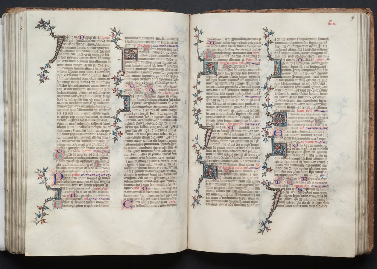 Das Gotha Missale: Fol. 96r, Text, ca. 1375 von Master of the Boqueteaux