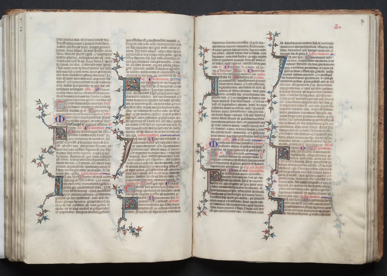 Das Gotha Missale: Fol. 97r, Text, ca. 1375 von Master of the Boqueteaux