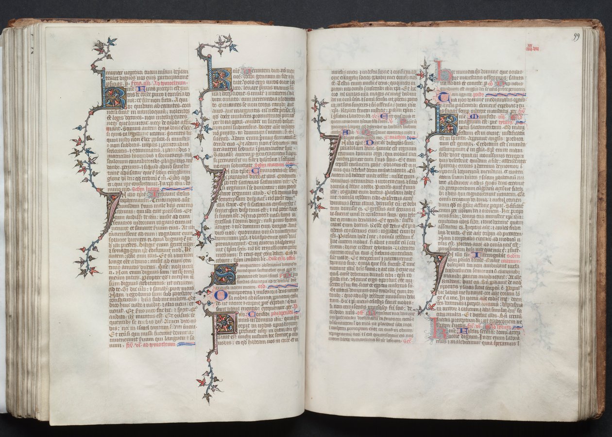 Das Gotha Missale: Fol. 98v, Text, um 1375 von Master of the Boqueteaux