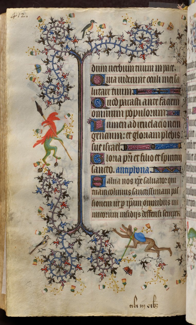 Stundenbuch von Karl dem Edlen, König von Navarra (1361-1425): fol. 200v, Text von Master of the Brussels Initials and Associates
