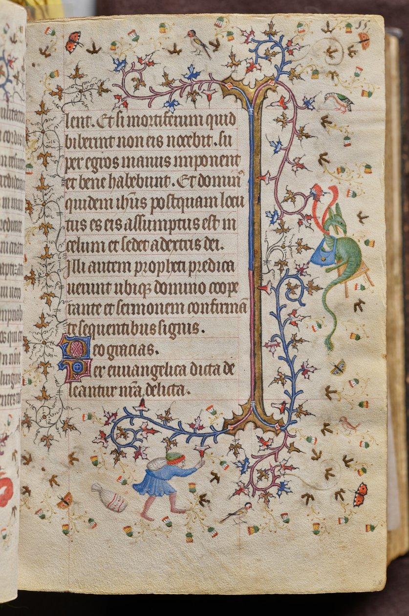 Stundenbuch von Karl dem Edlen, König von Navarra (1361-1425): fol. 28r, Text von Master of the Brussels Initials and Associates