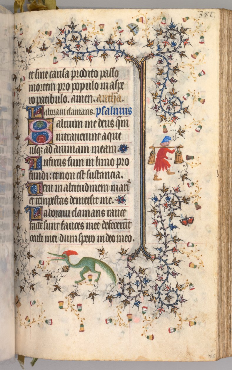Stundenbuch von Karl dem Edlen, König von Navarra 1361-1425: fol. 186r, Text, ca. 1405 von Master of the Brussels Initials and Associates