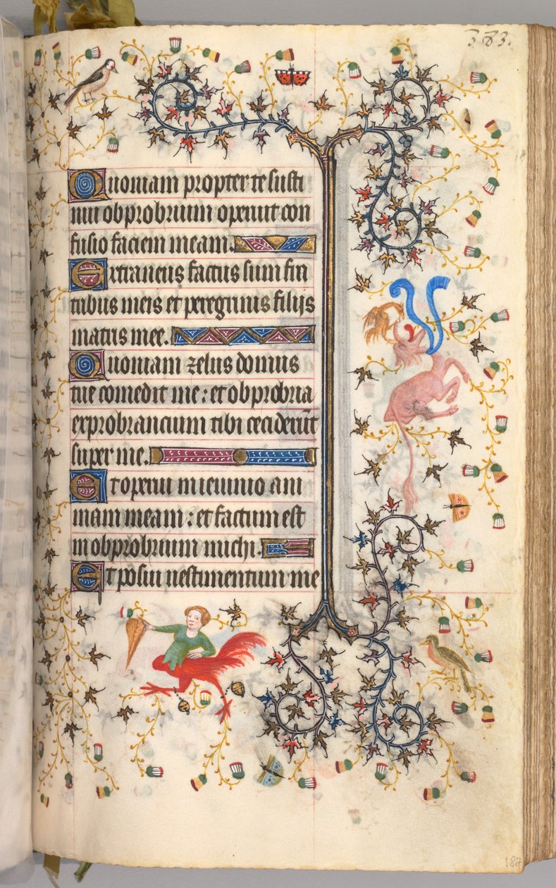 Stundenbuch von Karl dem Edlen, König von Navarra 1361-1425: fol. 187r, Text, ca. 1405 von Master of the Brussels Initials and Associates