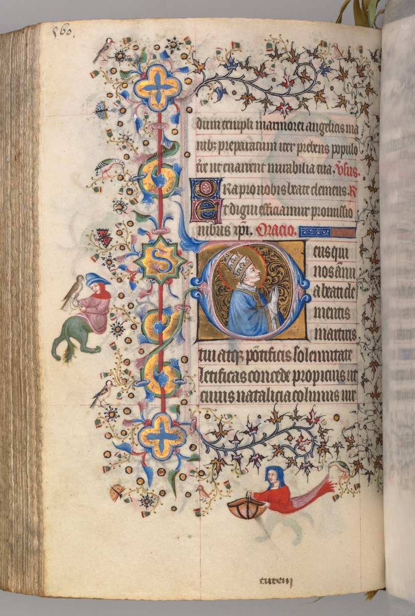 Stundenbuch von Charles dem Edlen, König von Navarra 1361-1425, fol. 274v, St. Clemens, ca. 1405 von Master of the Brussels Initials and Associates