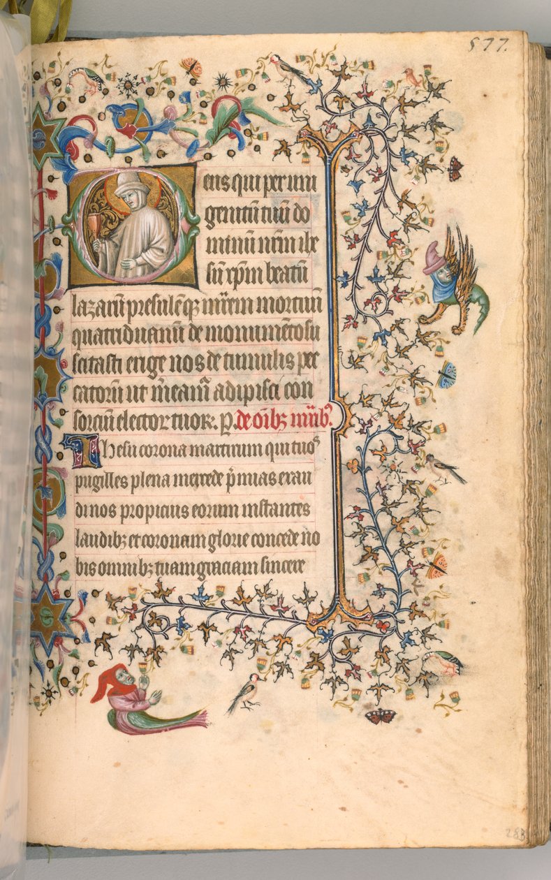 Stundenbuch von Karl dem Edlen, König von Navarra, fol. 283r, St. Lazarus, ca. 1405 von Master of the Brussels Initials and Associates