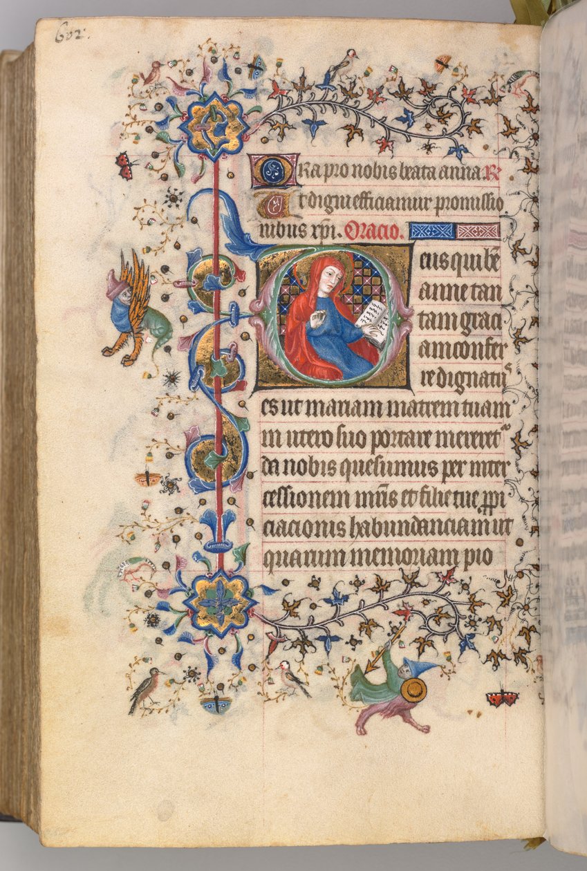 Stundenbuch von Karl dem Edlen, König von Navarra 1361-1425, fol. 295v, St. Anna, um 1405 von Master of the Brussels Initials and Associates