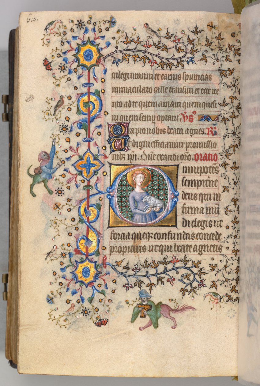 Stundenbuch von Karl dem Edlen, König von Navarra, fol. 299v, St. Agnes, ca. 1405 von Master of the Brussels Initials and Associates