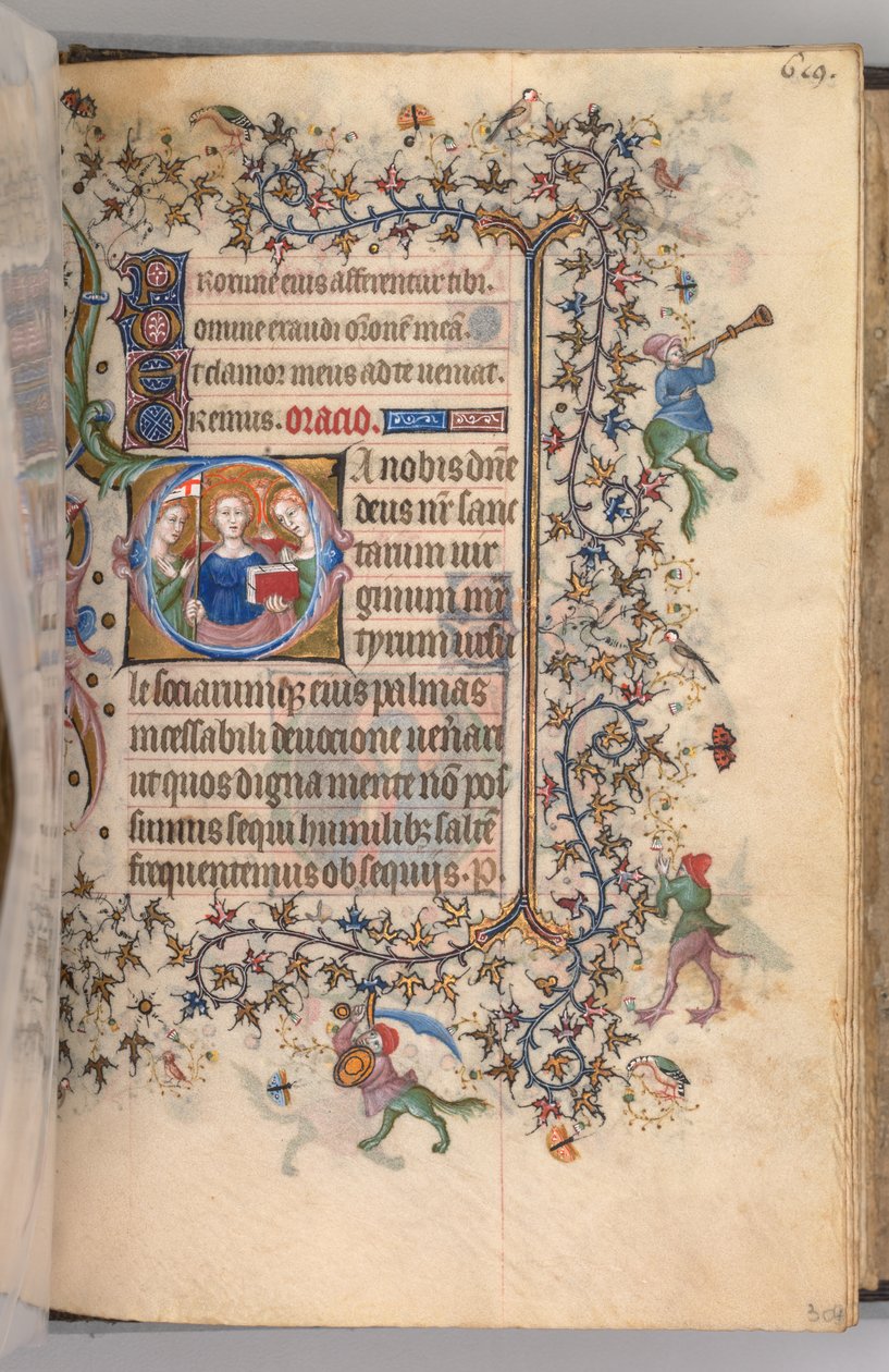 Stundenbuch von Karl dem Edlen, König von Navarra 1361-1425, fol. 303r, Die Jungfrauenmärtyrer, um 1405 von Master of the Brussels Initials and Associates