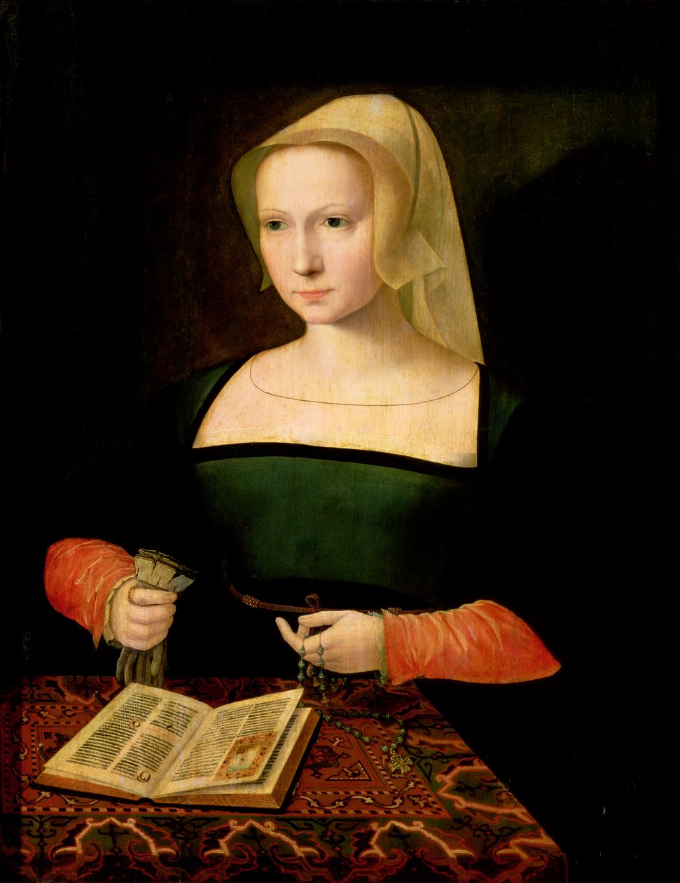 Porträt einer jungen Frau von Master of the Female Half Lengths