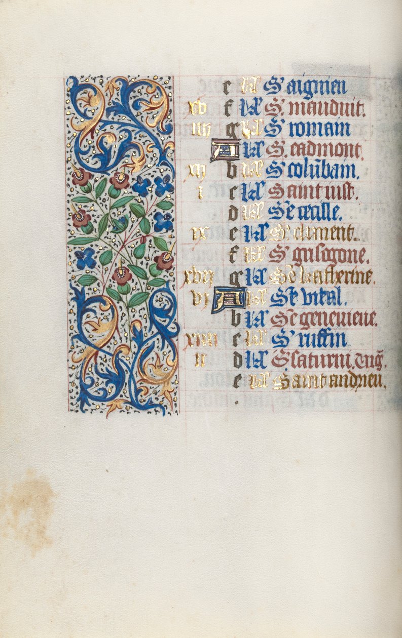 Stundenbuch Gebrauch von Rouen: fol. 11v, um 1470 von Master of the Geneva Latini