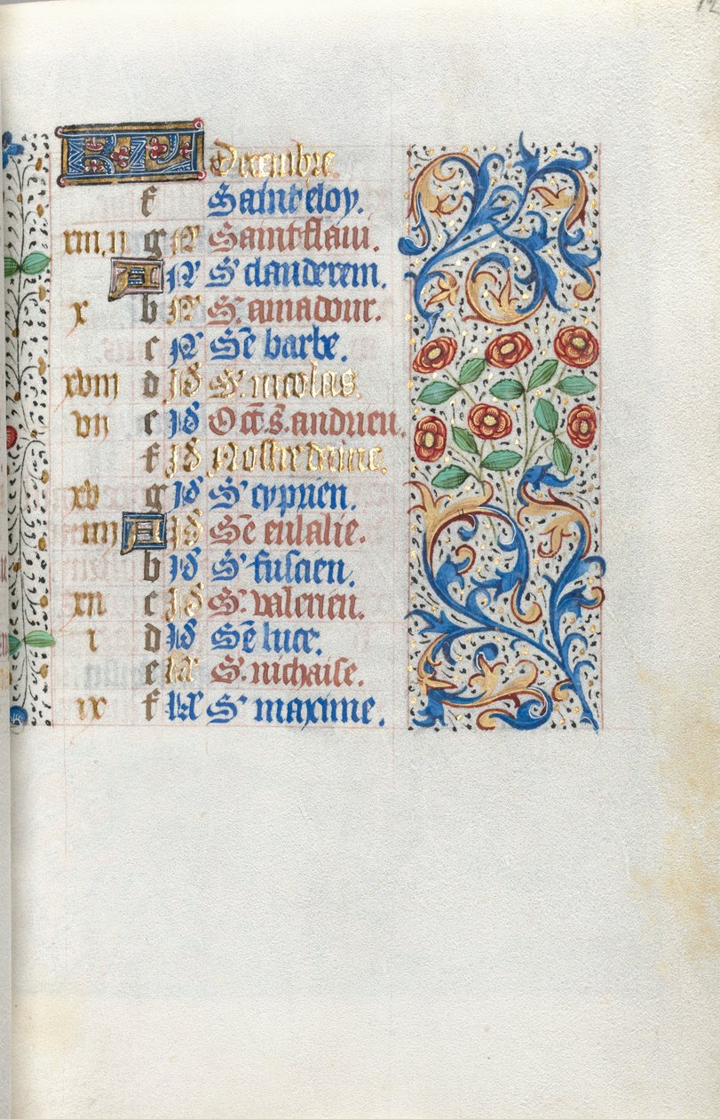 Stundenbuch Gebrauch von Rouen: fol. 12r, ca. 1470 von Master of the Geneva Latini