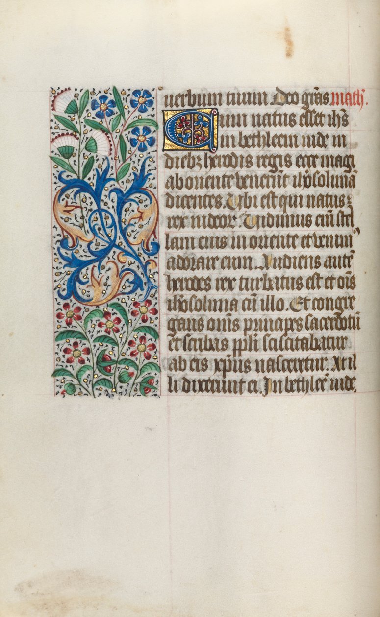 Stundenbuch Gebrauch von Rouen: fol. 16v, um 1470 von Master of the Geneva Latini