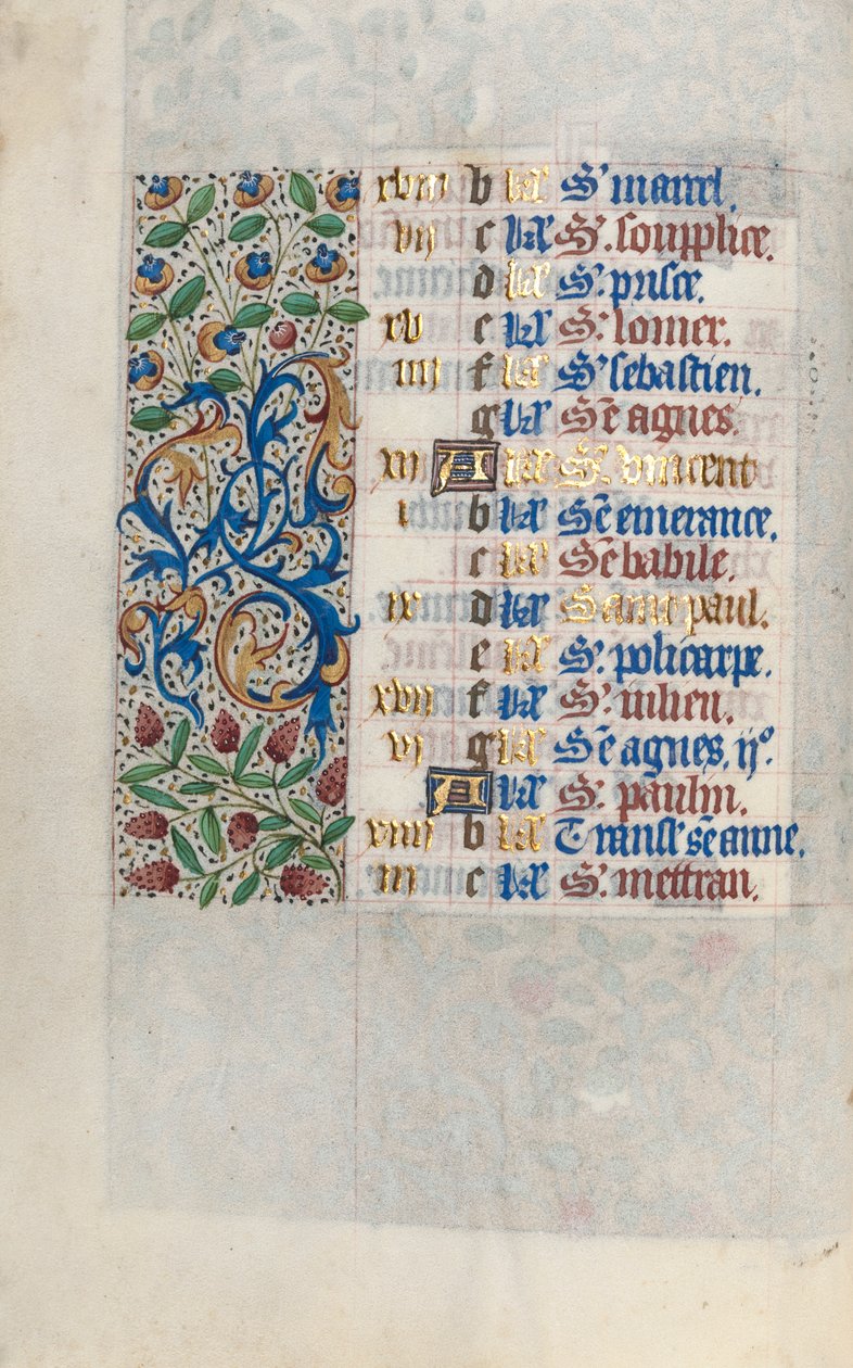 Stundenbuch Gebrauch von Rouen: fol. 1v, um 1470 von Master of the Geneva Latini