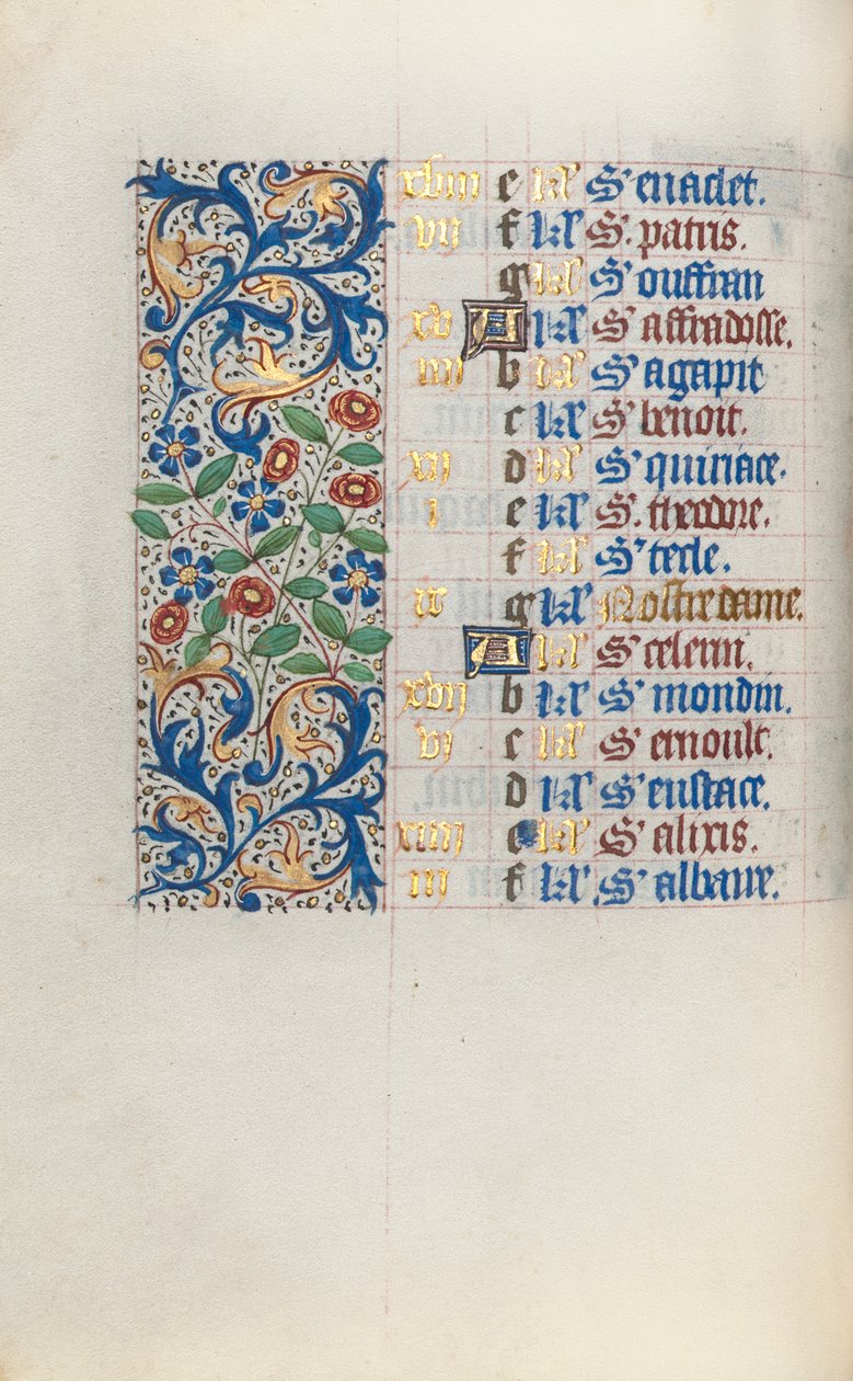 Stundenbuch Gebrauch von Rouen: fol. 3v, ca. 1470 von Master of the Geneva Latini