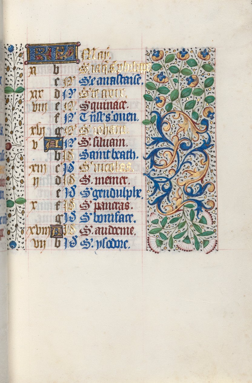 Stundenbuch Gebrauch von Rouen: fol. 5r, um 1470 von Master of the Geneva Latini